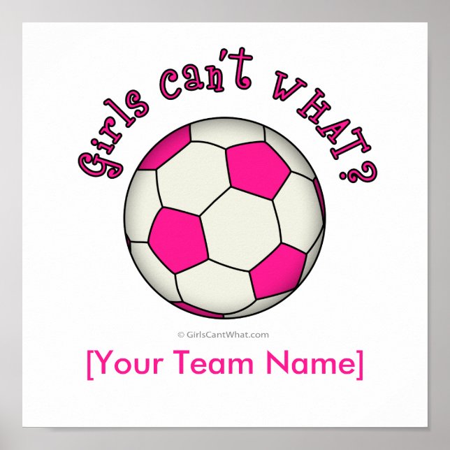 Soccer Ball in Pink Poster (Front)