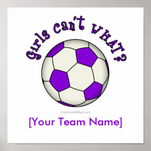 Soccer Ball in Purple Poster