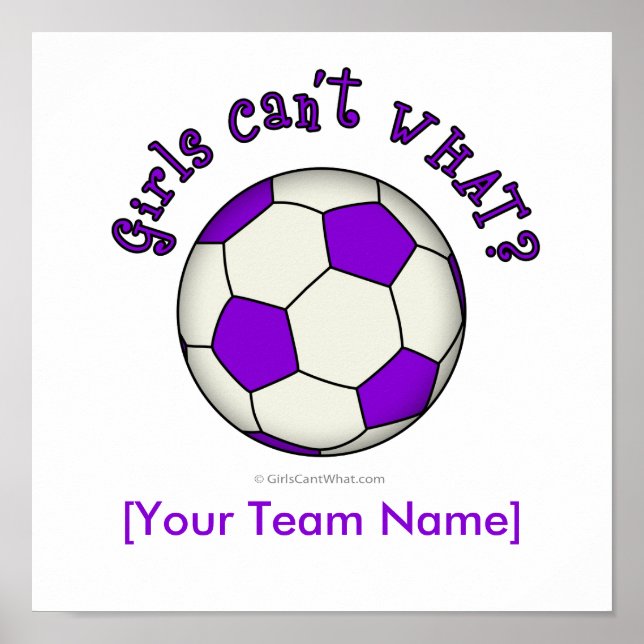 Soccer Ball in Purple Poster (Front)