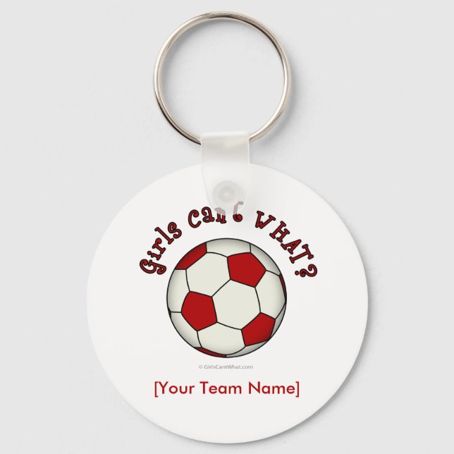 Soccer Ball in Red Key Ring (Front)