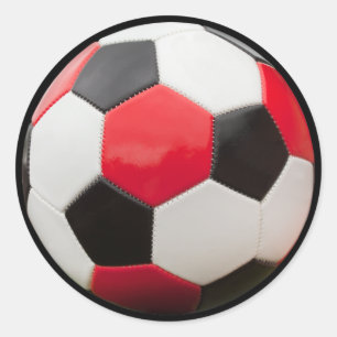 Soccer Ball in red, white and black, sticker