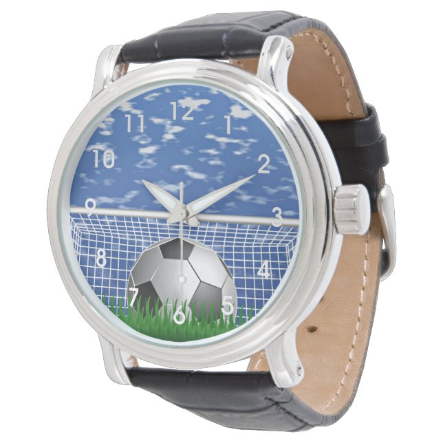 Soccer ball in the net, popular design, watch (Angled)