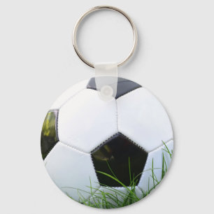 Soccer Ball in the Summer Grass Key Ring