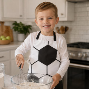 Soccer Ball Inspired Pattern Geometric Print Apron