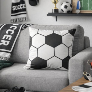 Soccer Ball Inspired Pattern Geometric Print  Cushion