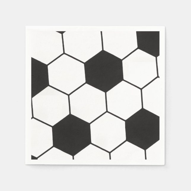 Soccer Ball Inspired Pattern Geometric Print  Napkin (Front)