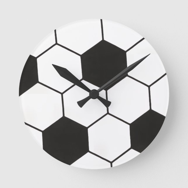 Soccer Ball Inspired Pattern Geometric Print  Round Clock (Front)