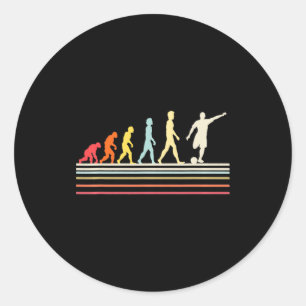 Soccer Ball Kick Human Evolution Retro Vintage Sty Classic Round Sticker