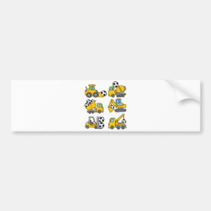 Soccer Ball Kids Football Construction Trucks Bumper Sticker