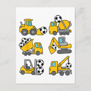 Soccer Ball Kids Football Construction Trucks Enclosure Card