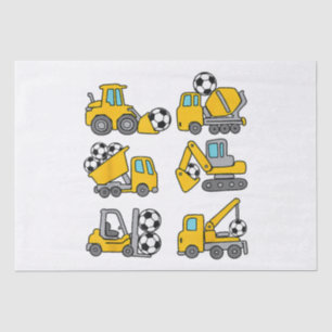 Soccer Ball Kids Football Construction Trucks Tissue Paper