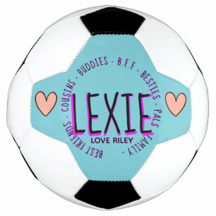 Soccer Ball LExie teal pink