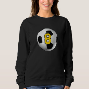 Soccer Ball Lucky Favourite Jersey Number 8 Sweatshirt