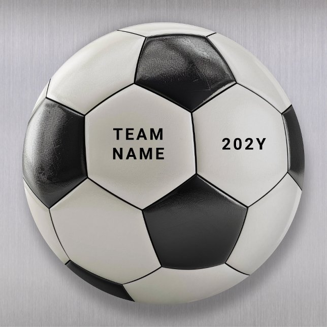 Soccer Ball Magnet | Personalized Team Name Year (Soccer ball design, perfect for football fans, team celebrations, birthdays & sports-themed parties!)