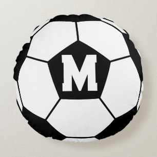 Soccer Ball Monogram Round Cushion