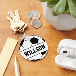 Soccer Ball Name Key Ring