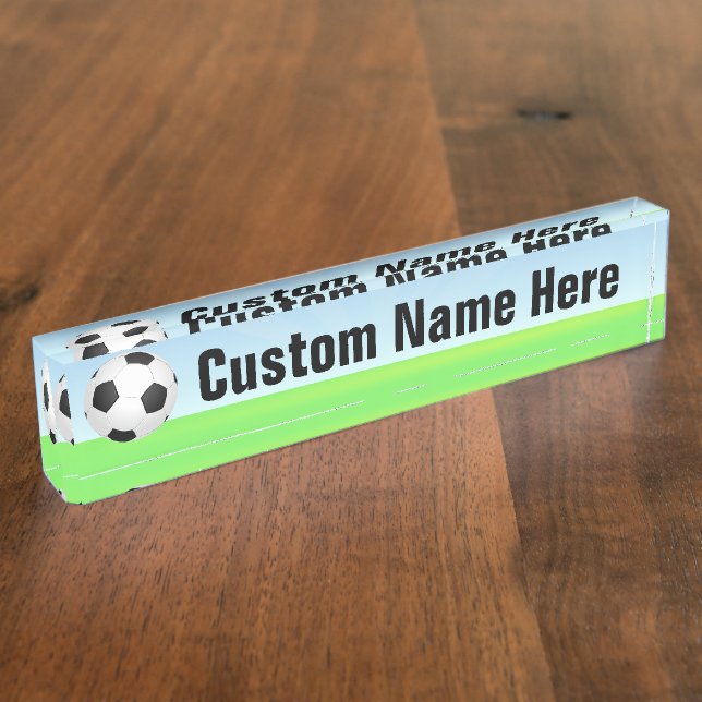 Soccer Ball on a Sunny Day Nameplate (Side)