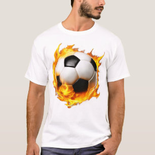 Soccer Ball On Fire Awesome Design T-Shirt