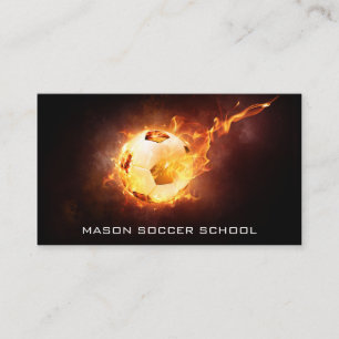 Soccer Ball on Fire - Football Coach Business Card