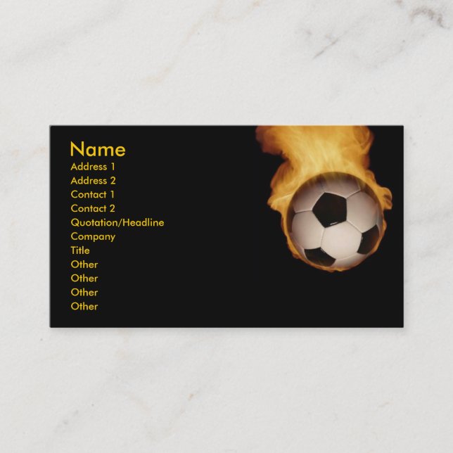 Soccer Ball On Fire Profile Card (Front)