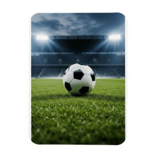 Soccer Ball on Grass Field Under Stadium Lights –  Magnet
