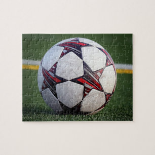 Soccer Ball on Grass Jigsaw Puzzle