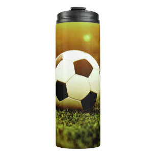 Soccer Ball on Grass Thermal Tumbler