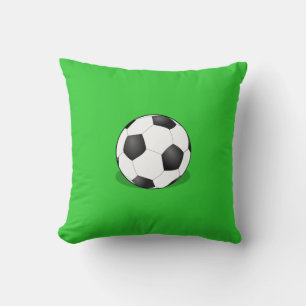 Soccer Ball On Green Background Cushion