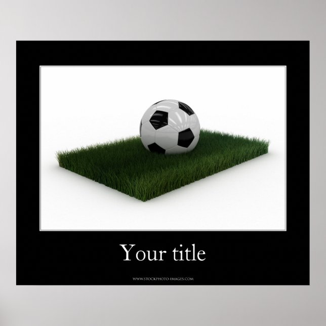 Soccer Ball on patch of lawn - Poster (Front)