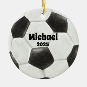 Soccer Ball Ornament, Ornament, Kids Sports Ceramic Ornament