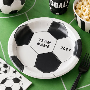 Soccer Ball Paper Plate   Team Name Party Plates