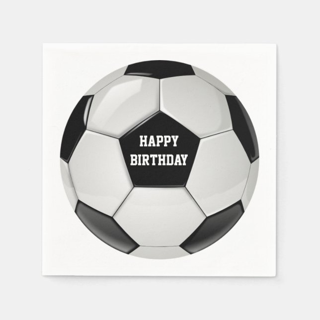 Soccer Ball Party Paper Napkins (Front)