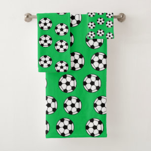 Soccer Ball Pattern Bath Towel Set