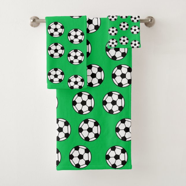 Soccer Ball Pattern Bath Towel Set (Insitu)