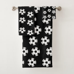 Soccer Ball Pattern Bath Towel Set