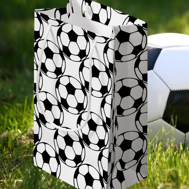 soccer ball pattern in black&white small gift bag (Creator Uploaded)