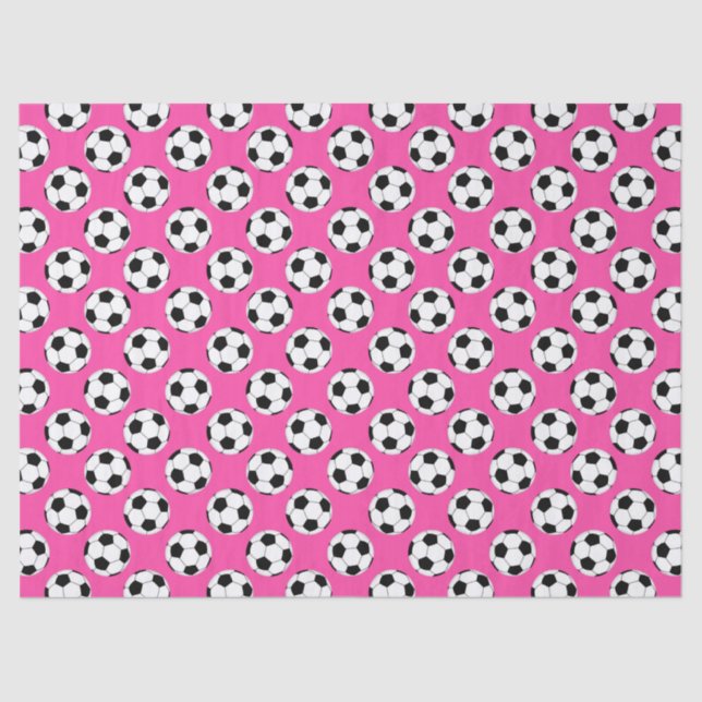 Soccer Ball Pattern Pink Tissue Paper (Front)