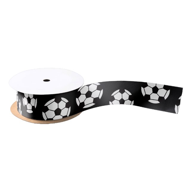 Soccer Ball Pattern Satin Ribbon (Spool)