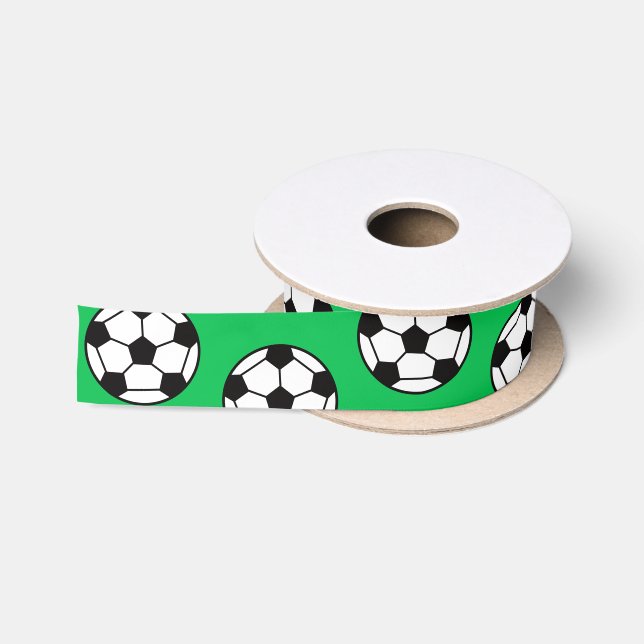 Soccer Ball Pattern Satin Ribbon (Spool)