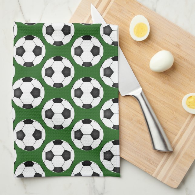 Soccer Ball Pattern Tea Towel (Quarter Fold)