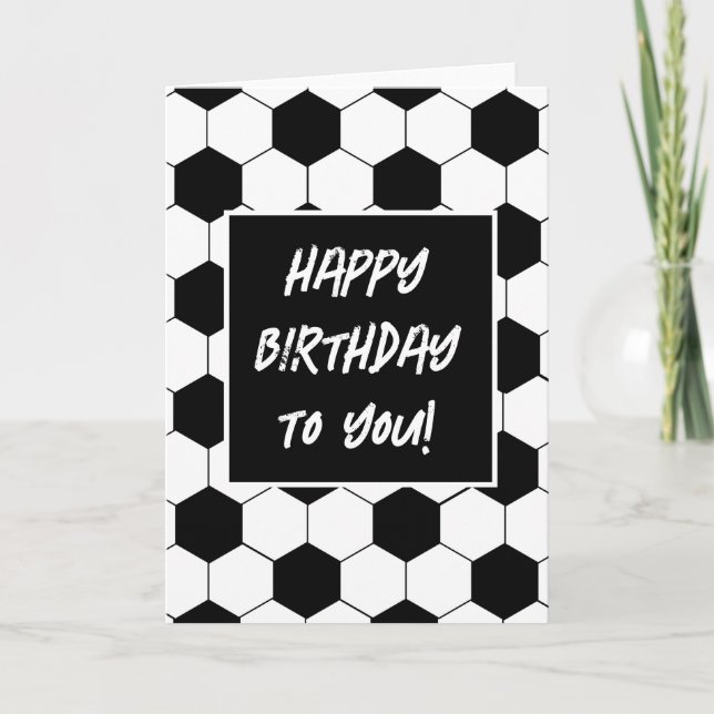 Soccer Ball Pattern Template Greeting Card (Front)