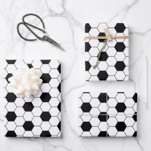 soccer ball pattern  wrapping paper sheet