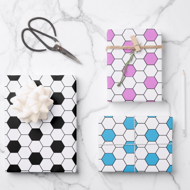 soccer ball pattern  wrapping paper sheet (Front)