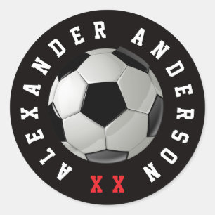 Soccer Ball Personalise Classic Round Sticker