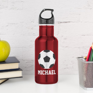 Soccer Ball Personalised Kids 532 Ml Water Bottle