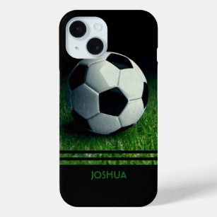 Soccer Ball Personalised Name   Football iPhone 15 Case