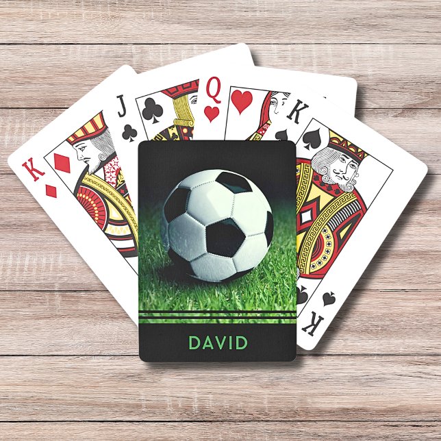 Soccer Ball Personalised Name Football Sport Playing Cards (Creator Uploaded)