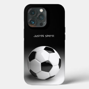 Soccer Ball Personalised Phone Case Black