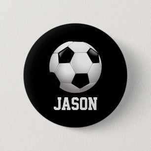 Soccer Ball Personalized T Shirt  6 Cm Round Badge
