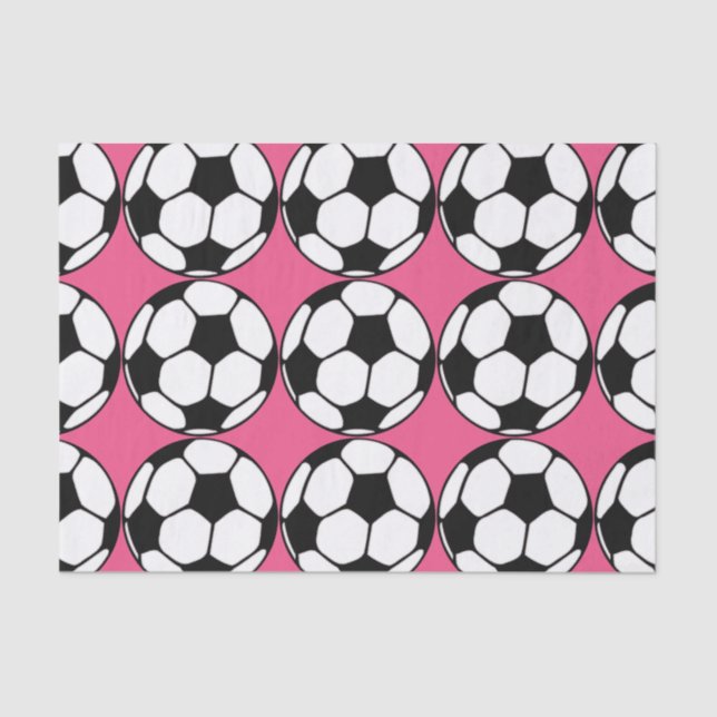 Soccer Ball Pink Girl's Birthday Party Tissue Paper (Front)
